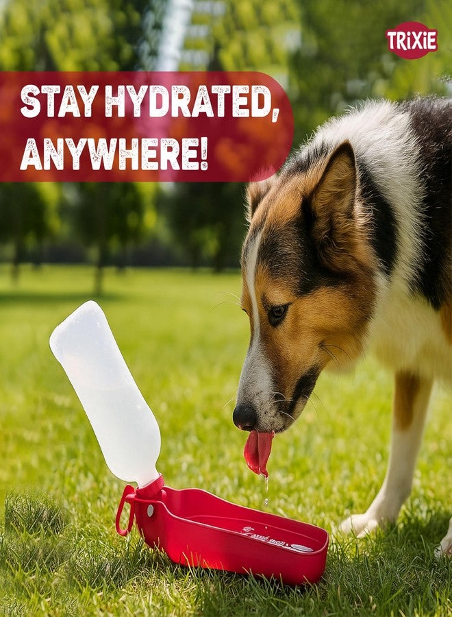 Trixie Portable Water Bottle with Bowl for Pets | 0.7 L Plastic Travel Bottle | Easy to Carry & Use | Keeps Pets Hydrated Outdoors | Suitable for Dogs & Cats - Image 3